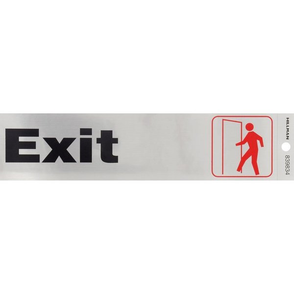Hillman English Silver Exit Decal 2 in. H X 8 in. W, 6PK 839834